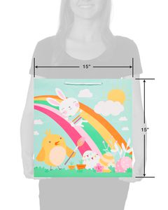 Extra Large Easter Bunny Rainbow Gift Bag