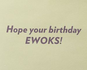 Star Wars Leather Ewok Birthday Greeting Card