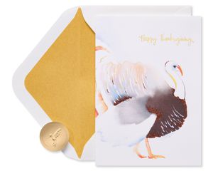 Painted Turkey Happy Thanksgiving Greeting Card 