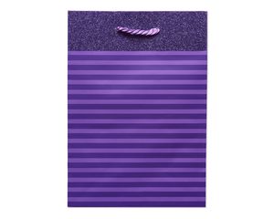 Small Purple Stripes with Glitter Gift Bag