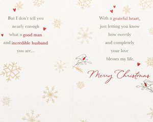 Religious Snowflakes Christmas Card for Husband 