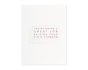 raising kid and husband mother's day card