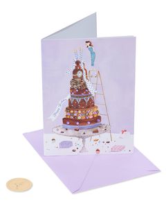 Girl on Cake Birthday Greeting Card 