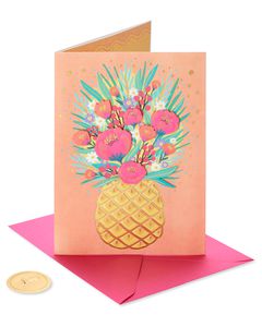 Floral Pineapple Mother's Day Card