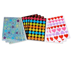 Hearts, Stars and Smiles Stickers, 340 Count
