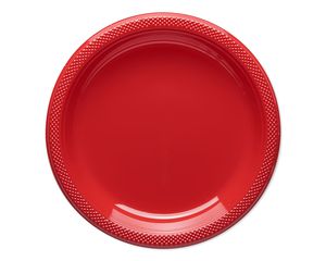 bright red plastic dinner plates 20 ct