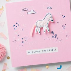 Zebra Baby Girl Congratulations Card
