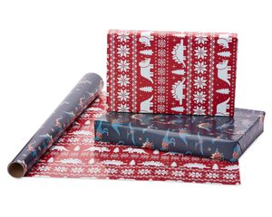 HOLIDAY TREX DUO DOUBLE SIDED WRAPPING PAPER