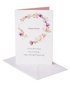 Wreath Bridal Shower Wedding Card
