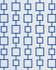 Reversible Wrapping Paper, Blue and Squares