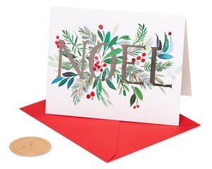 Noel and Holly Holiday Boxed Cards, 20-Count