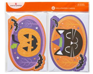 Smiles Halloween Card with Glitter, 6-Count