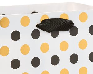 Black and Gold Polka Dots Large Gift Bag