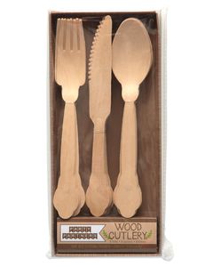 Party Partners Wood Cutlery, 24-Count