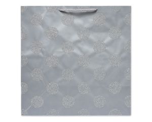 Extra-Large Gift Bag, Silver Glitter Dots