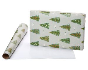 Pine Trees and Doves Christmas Wrapping Paper