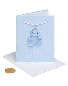 Tiny Tots Overalls New Baby Greeting Card