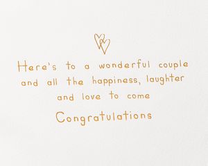 Happiness, Laughter and Love Wedding Shower Greeting Card for Couple