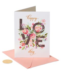 Floral Love Blank Valentine's Day Greeting Card