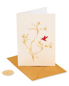 Red Hummingbird Blank Greeting Card