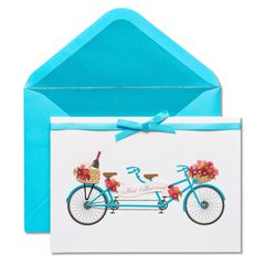 Tandem Bike Wedding Greeting Card