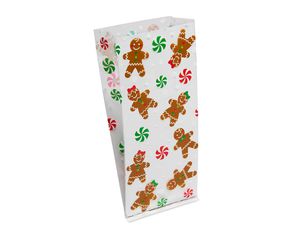 Gingerbread Character Plastic Treat Bags, 20-Count