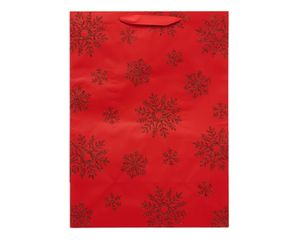 jumbo red snowflakes christmas gift bag