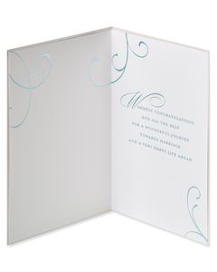 Blue Champagne Flute Wedding Greeting Card 