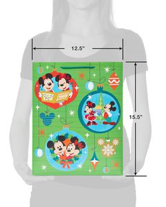 Mickey and Minnie Mouse Caroling Large Christmas Gift Bag