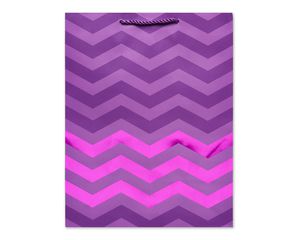 Medium Gift Bag, Purple Chevron