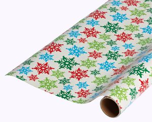 colorful snowflakes christmas wrapping paper
