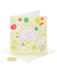 Warm and Happy Wishes New Baby Greeting Card