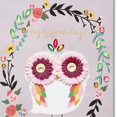 Femme Owl Birthday Greeting Card