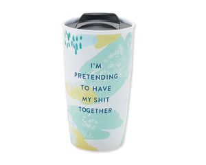 pretending to have my shit together travel mug