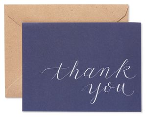 Navy Blue Thank You Cards and Envelopes, 50-Count