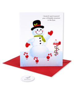 punch your snowman holiday card