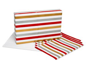 Christmas Wrapping Paper Sheets with Gridlines Bundle, Stripe, Polka Dot and Zigzag,  12-Sheets