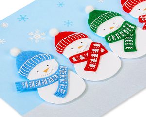 Glitter-Free Holiday Snowman Glitter Christmas Cards Boxed, 8-Count