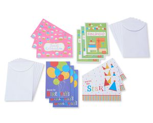 Cupcakes and Presents Assorted Birthday Cards and Envelopes, 12-Count