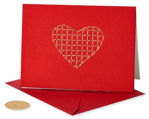 Embroidered Heart Blank Greeting Card