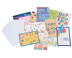 Variety Pack Birthday Cards and Envelopes, 12-Count