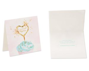 Cupcake and Ring Wedding Bridal Shower Greeting Card Bundle, 2-Count