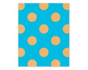 kraft dots on blue wrapping paper sheet