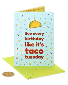Taco Pin Birthday Greeting Card