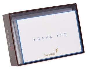 Navy Boxed Thank You Cards and Envelopes, 16-Count
