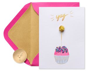 Sparkler Cupcake Birthday Greeting Card for Friend