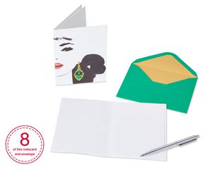 Gem Earring Boxed Cards and Envelopes, 8-Count