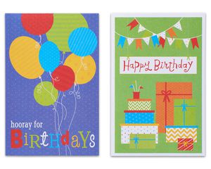 Cupcakes and Presents Assorted Birthday Cards and Envelopes, 12-Count