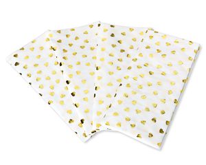 Gold Foil Hearts Tissue Paper, 4-Sheets