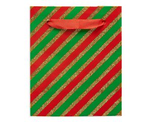 mini christmas stripes gift bag